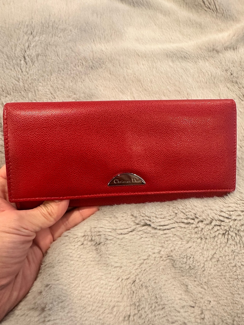 Dior Vintage Red Leather Wallet
